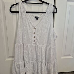 Torrid Cream Tiered Sleeveless Tank Top